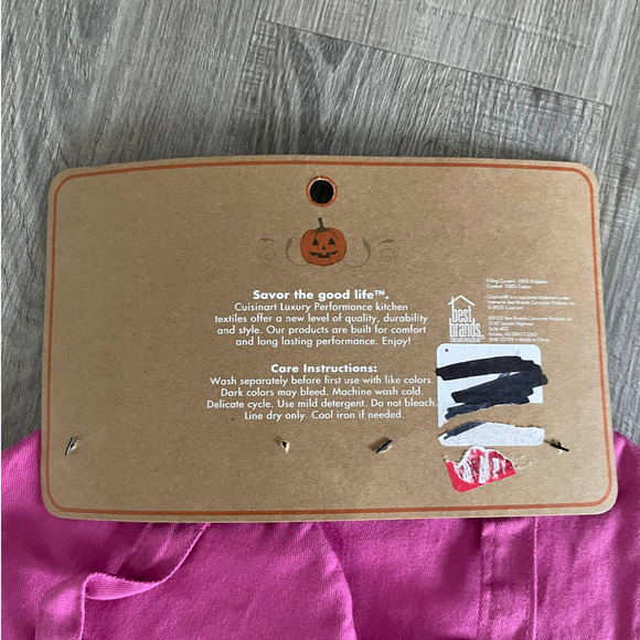 Cuisinart Pink Halloween Spider Web Print Set of 2 Hanging Kitchen Towel - Picture 3 of 3